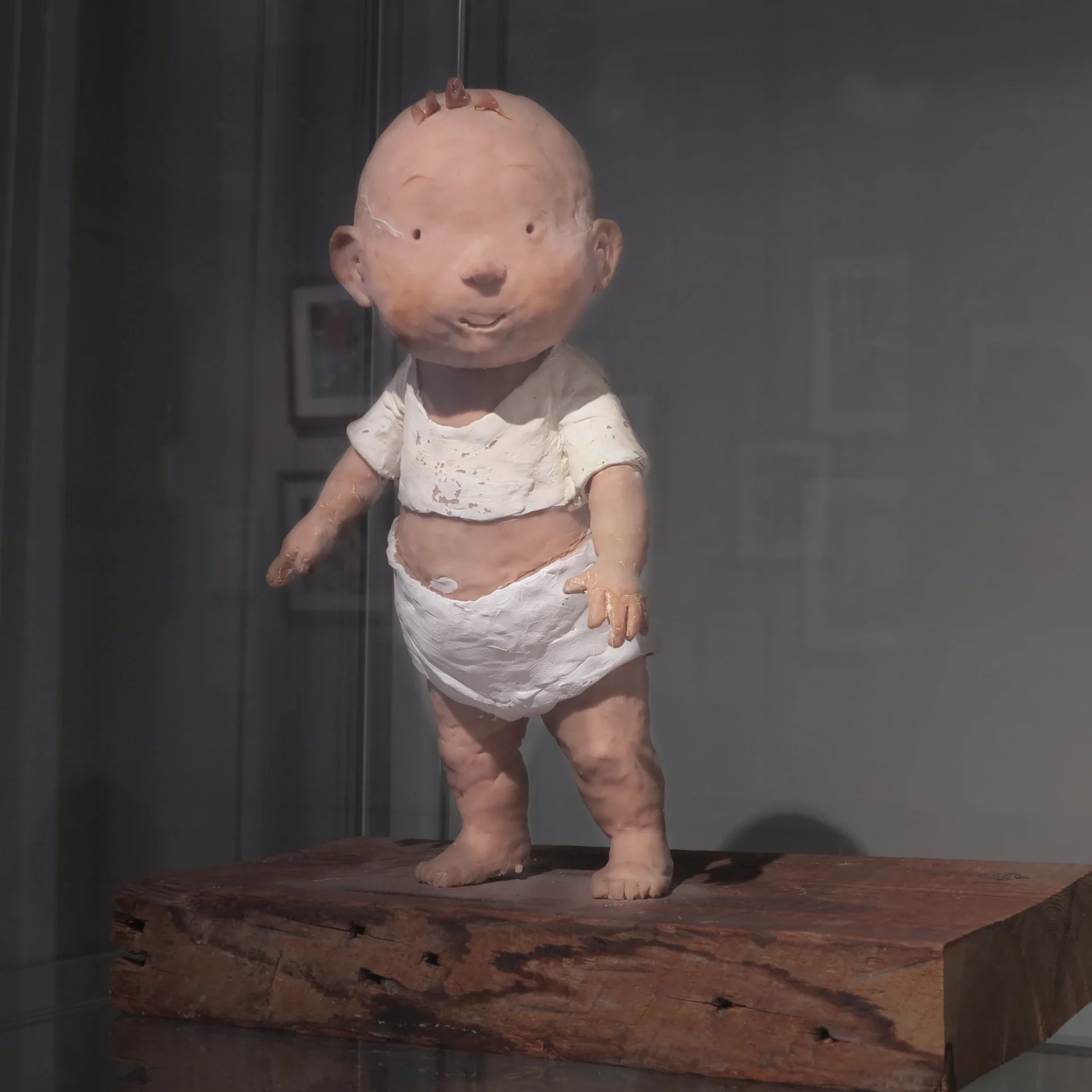 model of baby at 'Illustrating the World of Childhood' exhibition