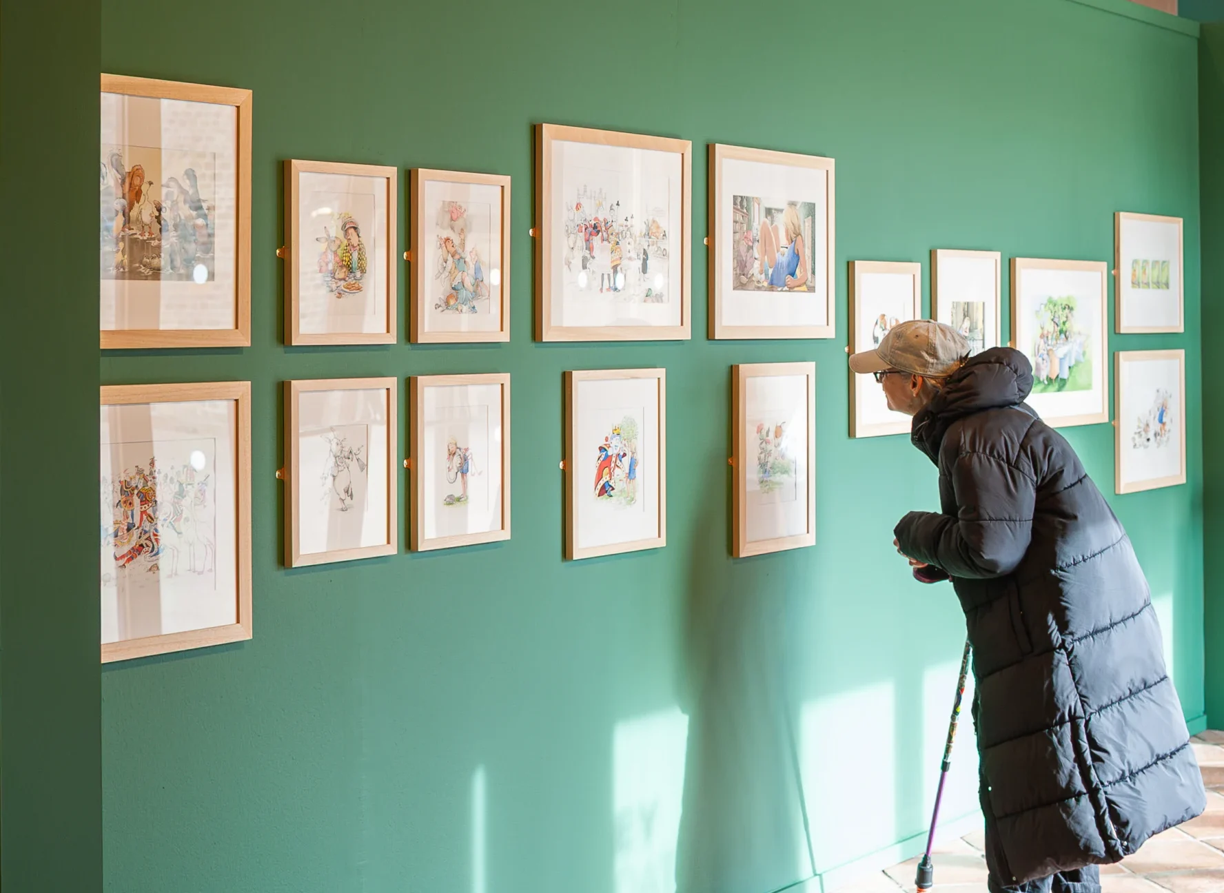 viewing the exhibition at the Harley Gallery