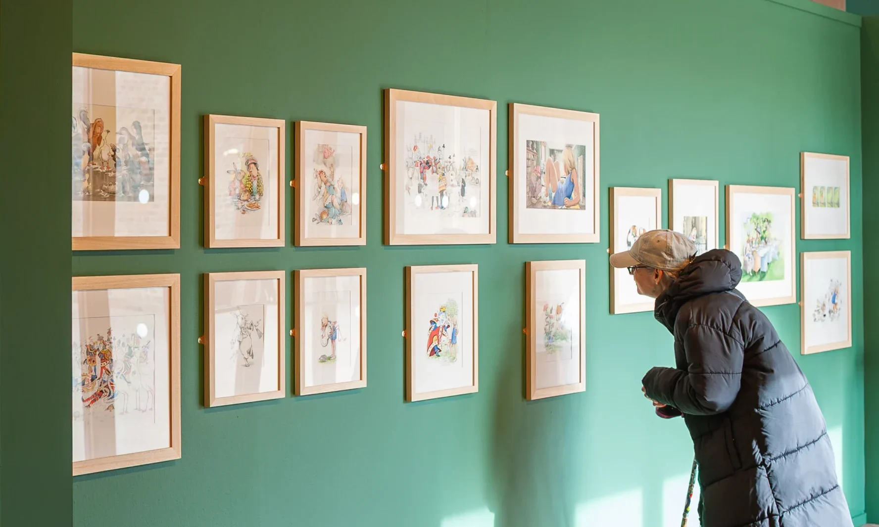 Viewing the exhibition at the Harley Gallery