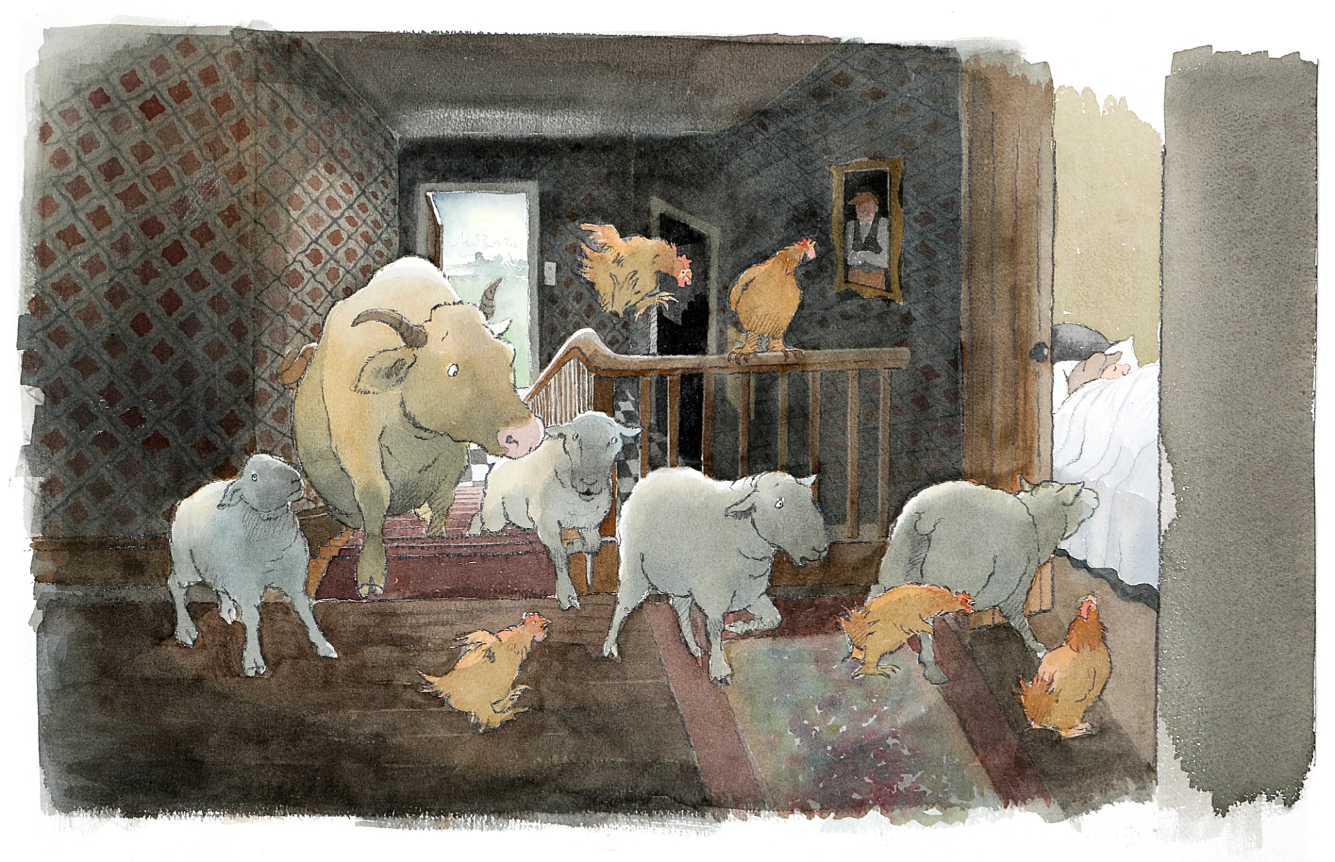 Helen oxenbury farmer duck up the stairs
